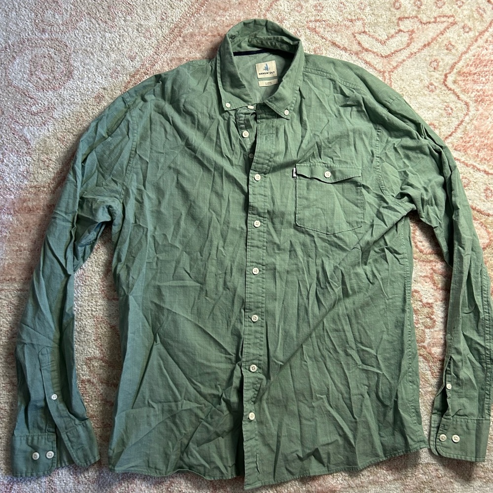 johnnie-O  Green Long-Sleeve Button-Down Shirt